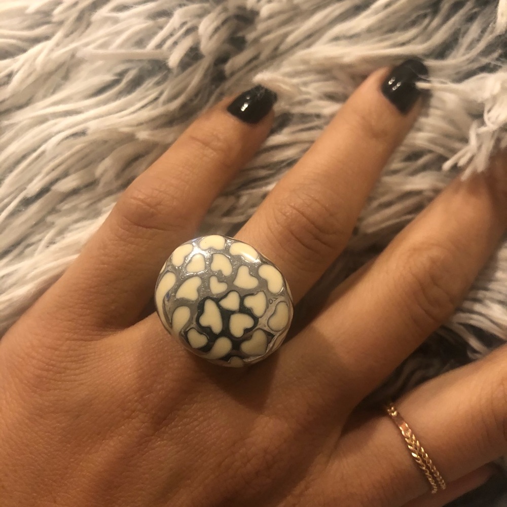 Stainless steal ring with heart on it